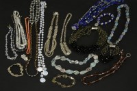 Lot 19 - A large faceted blue topaz and rose quartz necklace