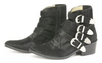 Lot 161 - A pair of Toga Pulla black ponyskin ankle boots