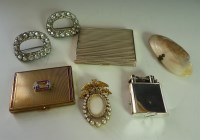 Lot 33 - A Christian Dior silver coloured ribbed compact
