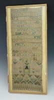 Lot 365 - A Victorian needlework sampler