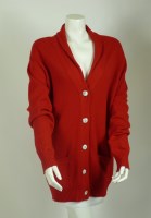 Lot 223 - A Chanel red cashmere cardigan