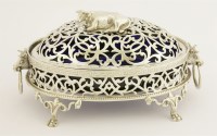 Lot 109 - A Victorian silver two-handled butter dish and cover