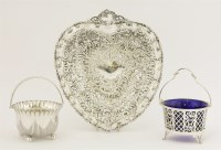 Lot 153 - A Victorian silver pierced heart-shaped dish