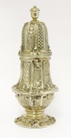 Lot 66 - A large Edwardian silver gilt caster