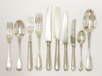 Lot 99 - A William IV/Victorian composite silver fiddle and thread pattern flatware service