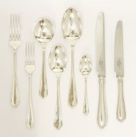 Lot 92 - A modern silver windsor pattern variant flatware service