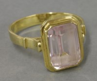 Lot 10 - An Italian emerald cut synthetic sapphire ring