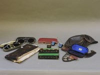 Lot 68 - A vintage leather motor car driver's skull cap and sunglasses