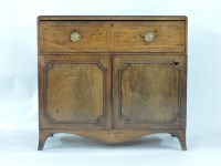 Lot 694 - A Georgian mahogany secretaire chest