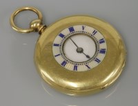 Lot 2 - A gold ladies half hunter pocket watch