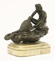 Lot 50 - A Grand Tour bronze figural oil lamp