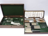 Lot 293 - An oak cased canteen of cutlery