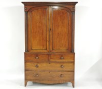 Lot 420 - A Victorian mahogany linen press