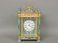 Lot 102 - A cloisonné carriage clock