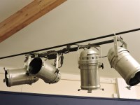 Lot 321A - Two sets of four aluminium Eurolite stage lights