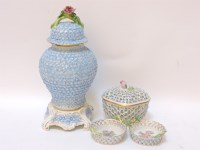 Lot 86 - A Dresden porcelain forget me not vase and cover