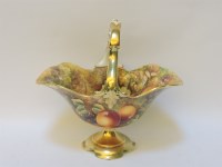 Lot 158 - A Royal Worcester porcelain basket on stand