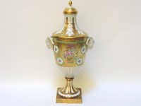 Lot 163 - A Dresden porcelain covered vase