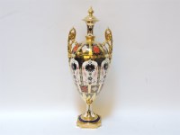 Lot 164 - A Royal Crown Derby Imari pattern porcelain large urn and cover