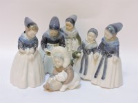 Lot 116 - Three Royal Copenhagen figural groups of Dutch girls