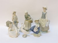 Lot 263 - Six various Lladro figures