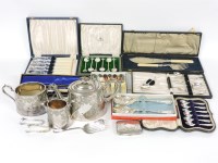 Lot 54 - A cased set of six silver teaspoons