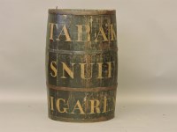 Lot 502 - A Dutch tobacconist's half barrel advertising stand