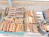 Lot 587 - A quantity of salt glazed stoneware rope twist edging tiles