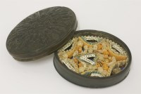 Lot 65 - A scrolled paper or quillwork reliquary