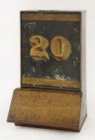 Lot 80 - A Victorian toleware and walnut-mounted shop tea canister