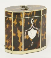 Lot 74 - A George III tortoiseshell and ivory tea caddy