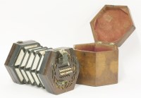 Lot 104 - A Wheatstone rosewood four-row concertina