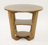 Lot 144 - An Art Deco circular walnut lamp table