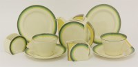 Lot 97 - A Clarice Cliff 'Stamford' shape tea set for two