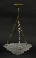 Lot 159 - A French Art Deco clear moulded glass plafonnier