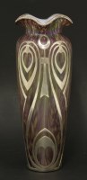Lot 61 - A mottled glass and silver overlaid vase