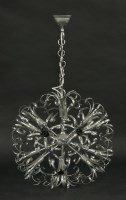 Lot 429 - A chrome fourteen-light hanging globe