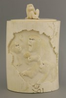 Lot 373 - A Tokyo School ivory Box and Cover