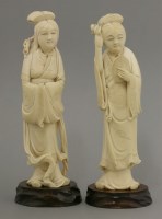 Lot 392 - A pair of ivory Maidens Immortal