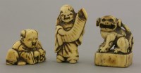 Lot 381 - Three ivory Netsuke