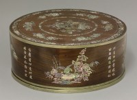 Lot 217 - A hardwood circular Box and Cover
