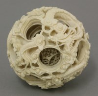Lot 525 - A Canton carved ivory puzzle ball