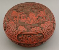 Lot 216 - A cinnabar lacquer Box and Cover