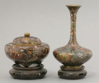 Lot 354 - A cloisonné squat Pot and Cover