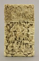 Lot 490 - A Canton ivory card case