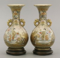 Lot 347 - A pair of Kyoto 'Satsuma' Vases
