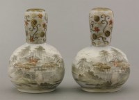 Lot 342 - A pair of Kutani miniature porcelain Vases