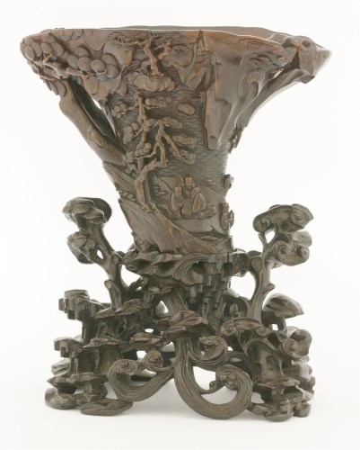 Lot 218 - An exceptional rhinoceros horn Libation Cup