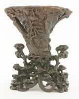 Lot 218 - An exceptional rhinoceros horn Libation Cup