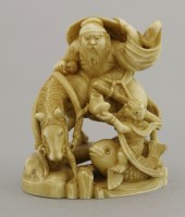 Lot 393 - A good ivory Okimono